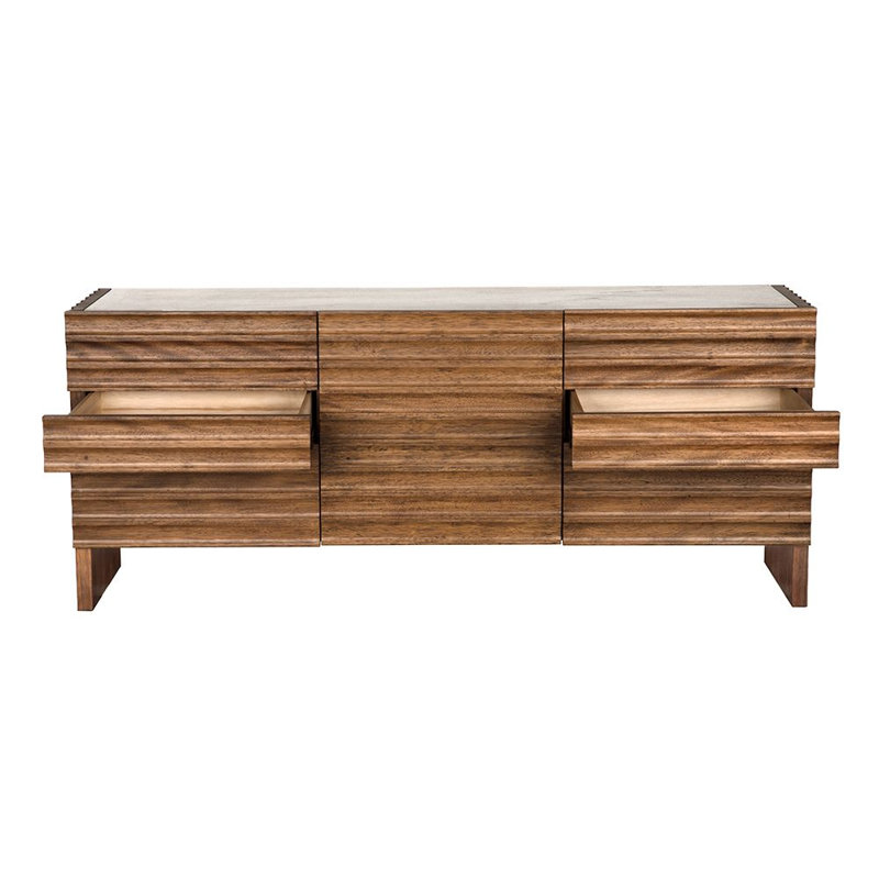 Gauss 72'' W Solid Wood Sideboard, Dark Walnut