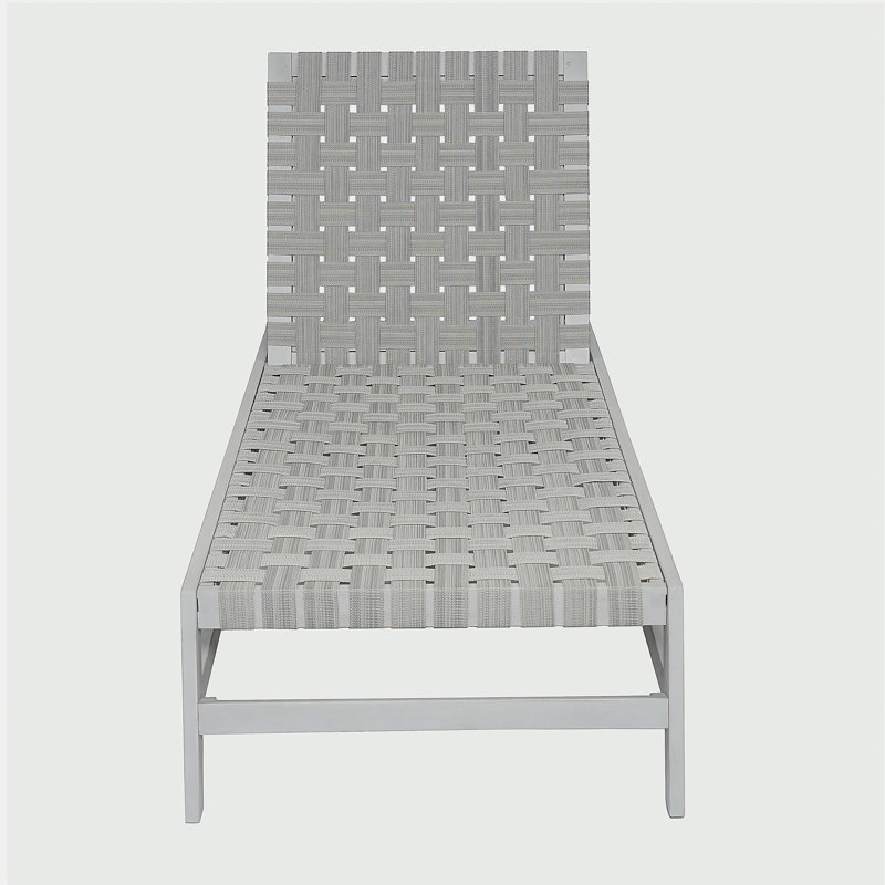 Outdoor Rope Chaise Lounge, Light Gray/Gray