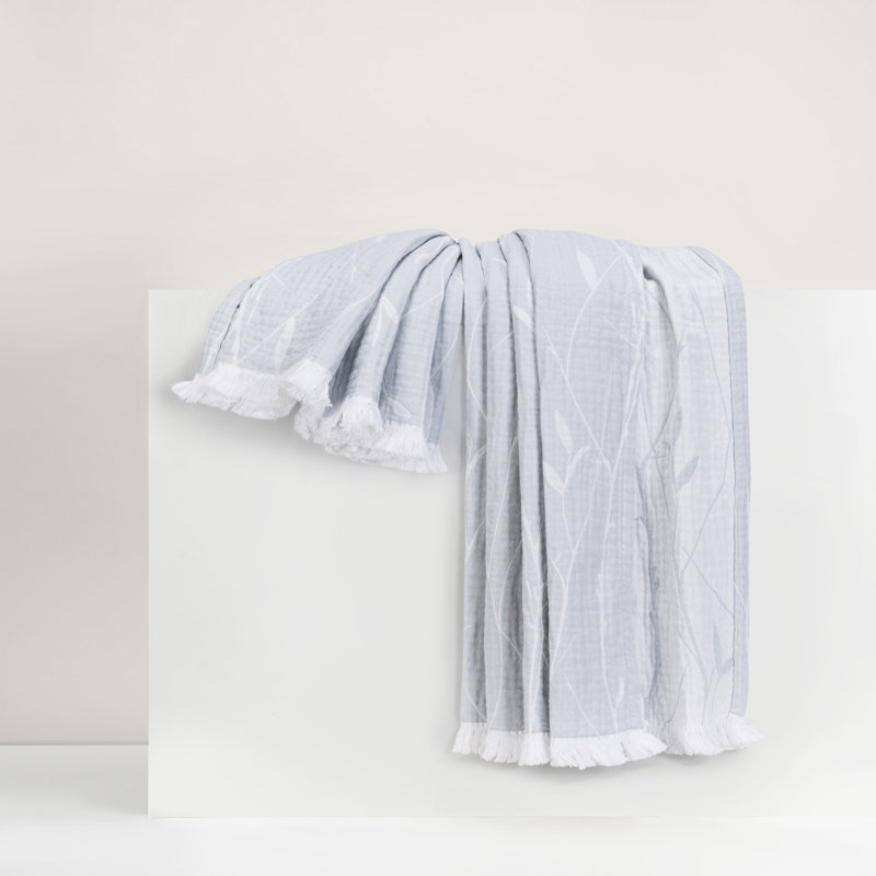Sky Willow Throw, Blue Floral 1