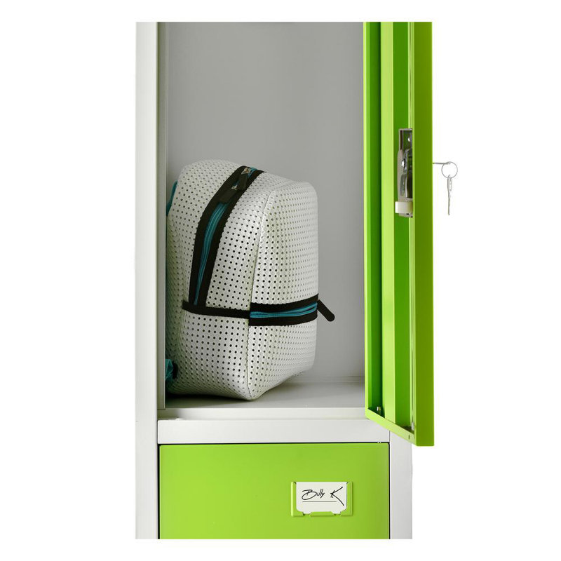 Green 72" Triple-Compartment Steel Storage Locker with Key Lock