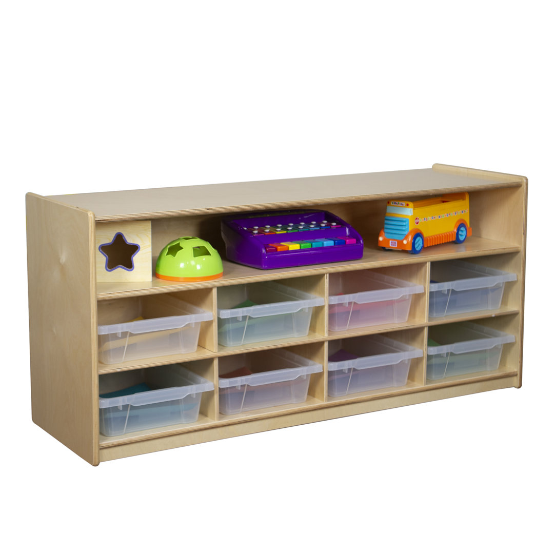 Low Storage Unit with Trays Wood Designs Bin
