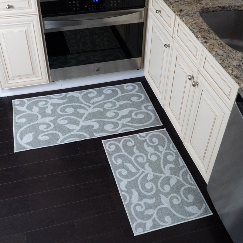 Tapis de cuisine 2 pièces Devkaran, Gris