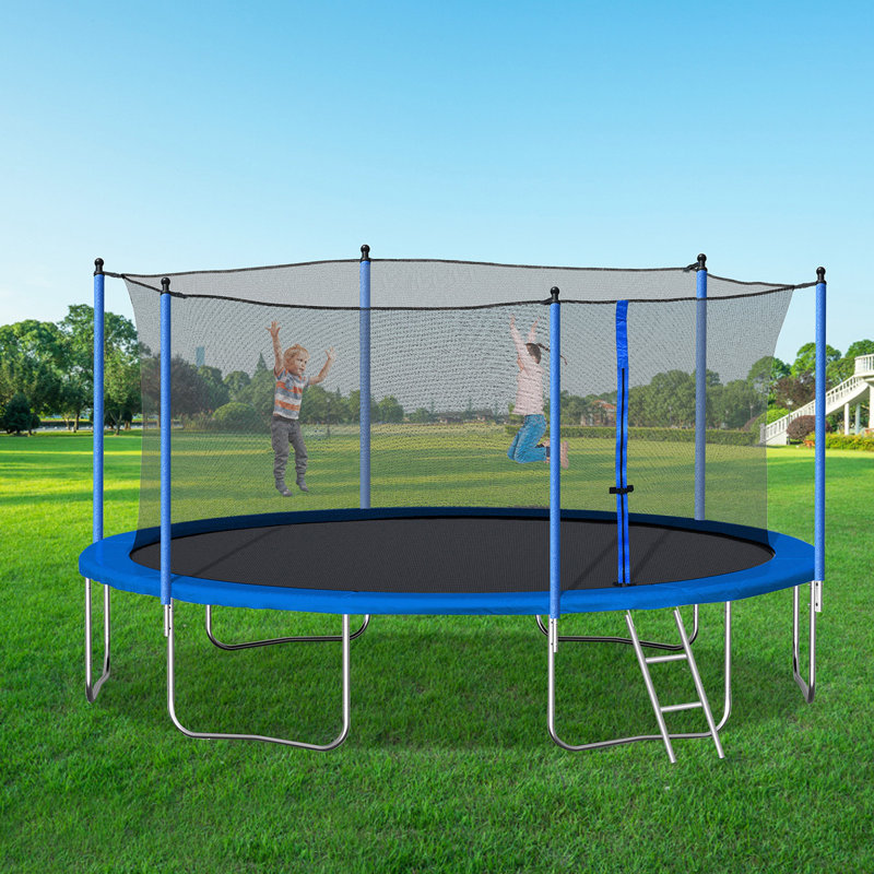 14FT  Trampoline With Safety Enclosure Net,Heavy Duty Jumping Mat And Spring Cover Padding For Kids And Adults,  Ladder