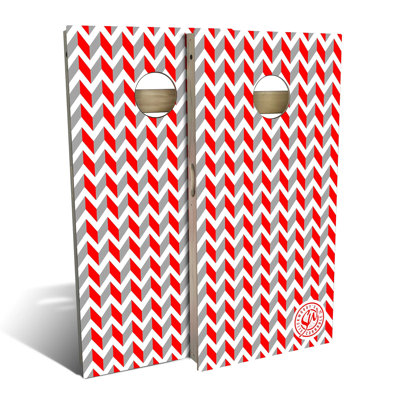 Chevron Gray Cornhole Board Set | Includes (2) Boards, (8) Bags & Optional Accessories