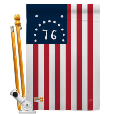 40 x 28 po en polyester à impressions historiques bennington americana ensemble de drapeau