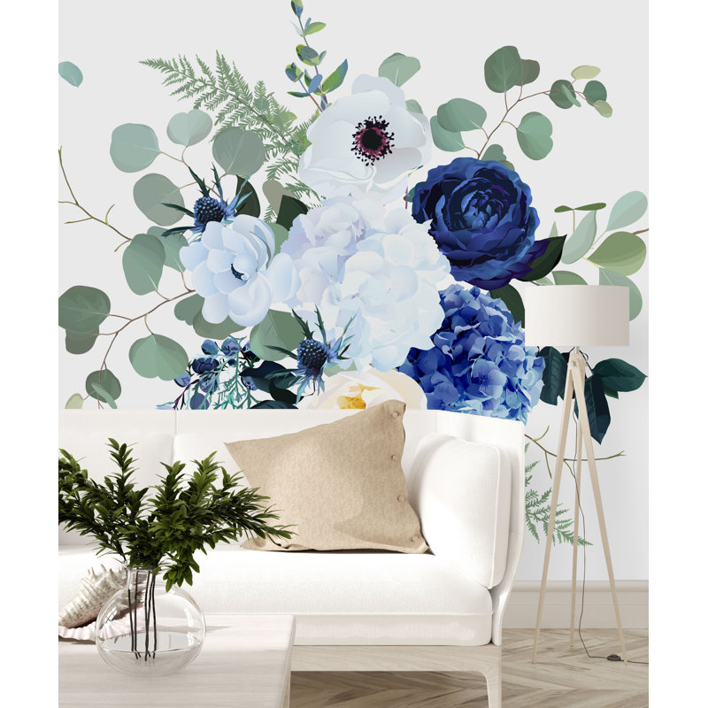 Peel & Stick Floral Wall Mural, 100" W x 8.33" L