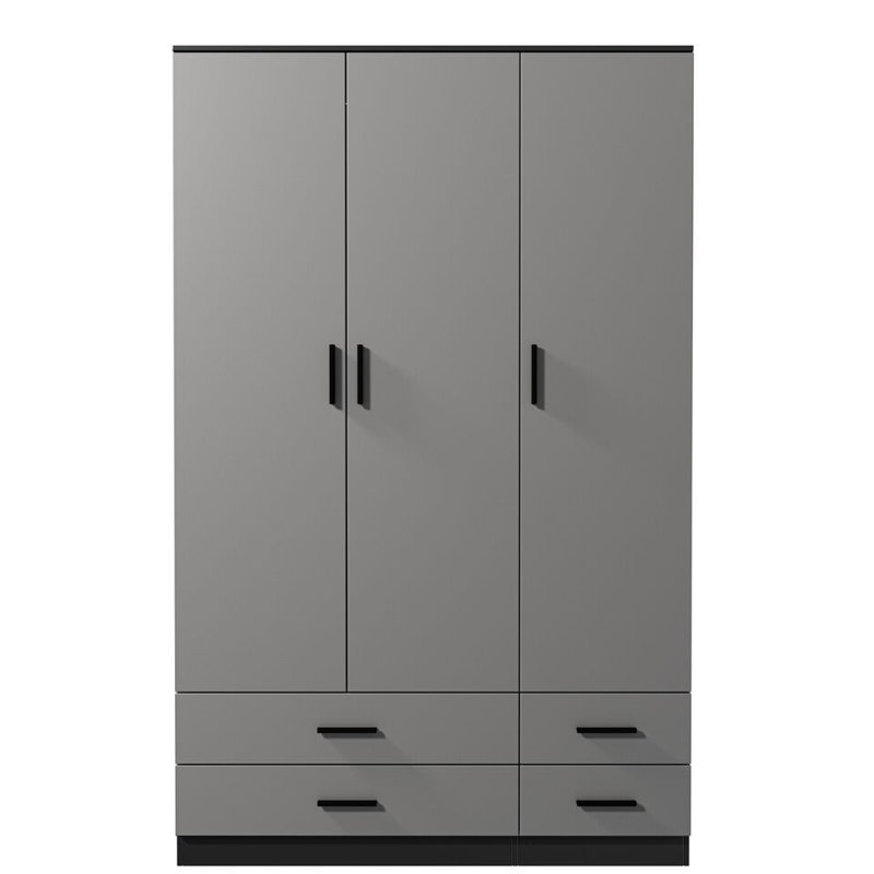 Retonia Manufactured Wood Wardrobe, Black/Grey