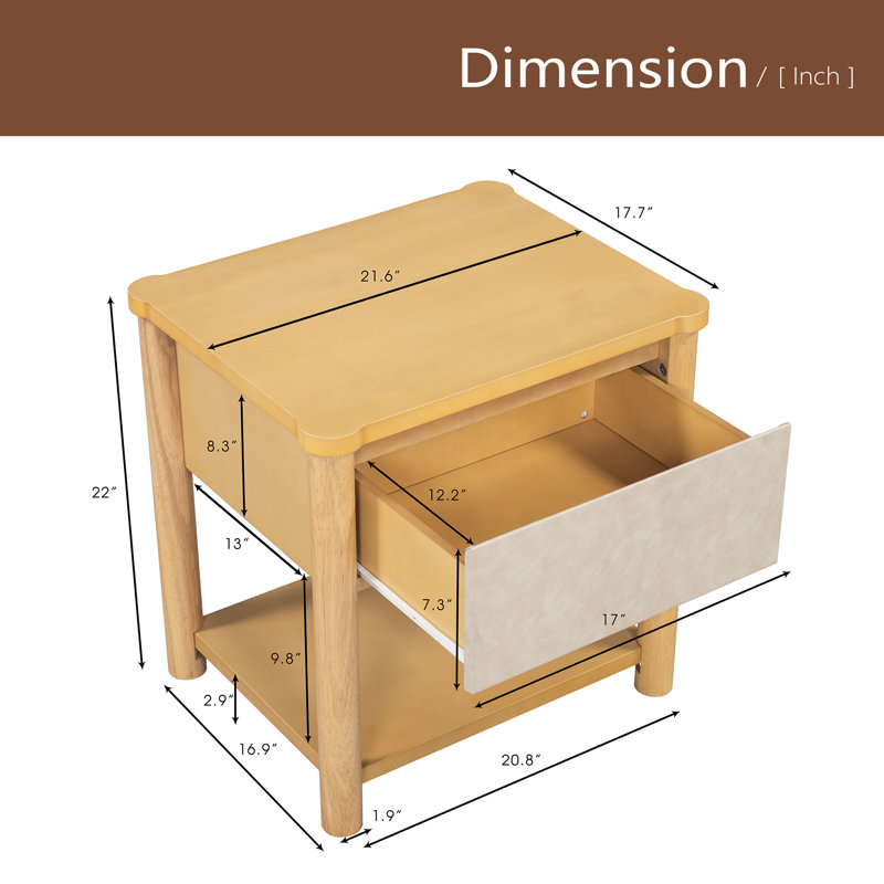 Table de chevet en bois, tables de chevet modernes avec tiroir, table de chevet de ferme pour salon de chambre à coucher, ensemble de 2