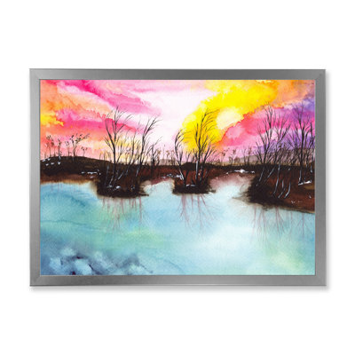 " A Landscape With A Blue Lake Swampy Shore "