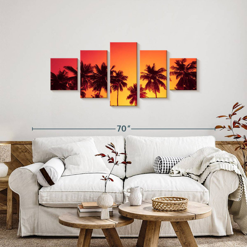 Sky Above Tropical Palm Trees, 24" H x 55" W