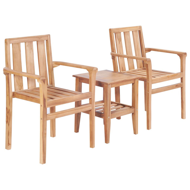 Brocka 2 - Person Wood Patio Dining Set with Square Table
