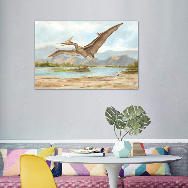 «Dinosaur Illustration VI» par Ethan Harper - reproduction, Toile tendue, Pas de tapis, H 40 po x l 60 po x 1,5 po