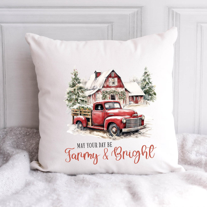 Coussin Christmas Farm_6, 16 po x 16 po