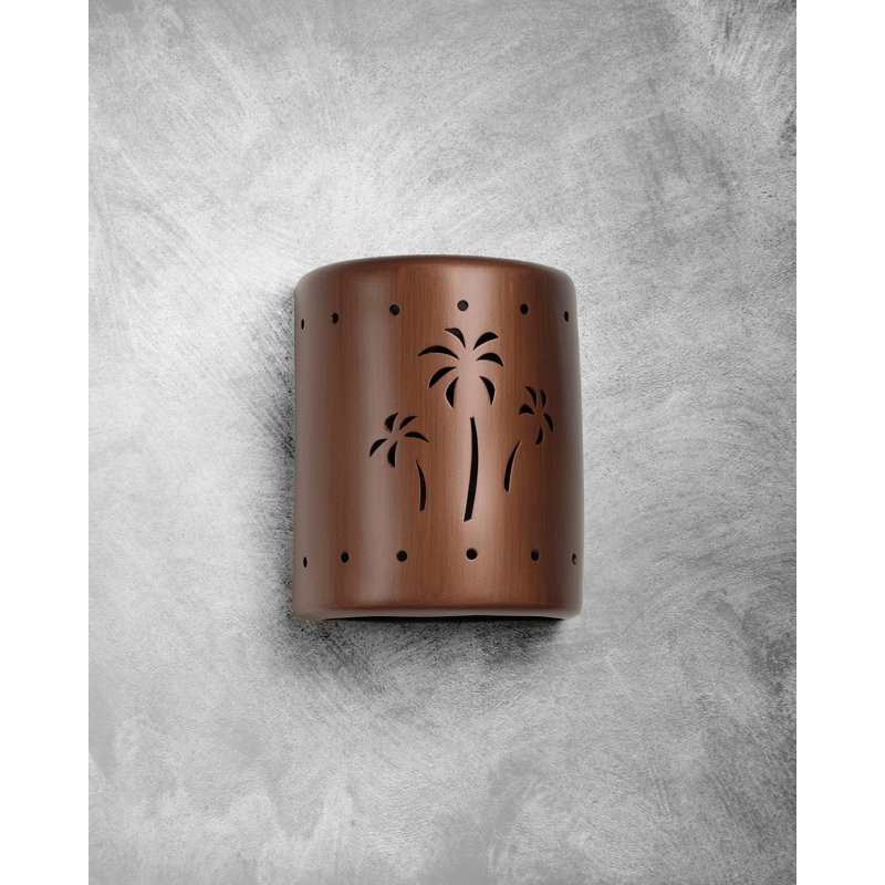 Hockinson Ceramic Outdoor Wall Light, LED Bulb Included, 10" H x 8" W x 5" D, Rubbed Copper