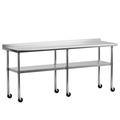 Goldensoil Stainless Steel 72'' L x 24'' W x 34'' H Adjustable Work Table