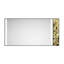 Meuble-lavabo à miroir 72 po x 36 po à DEL, mémoire de brouillard murale réglable et réglable en pierre naturelle, imperméable avec dossier