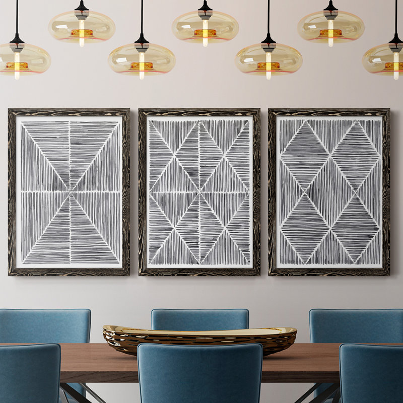 Vibrato I, toile encadrée de qualité supérieure - prête à être accrochée, Noir, H 24 po x l 54 po x P 1,5 po