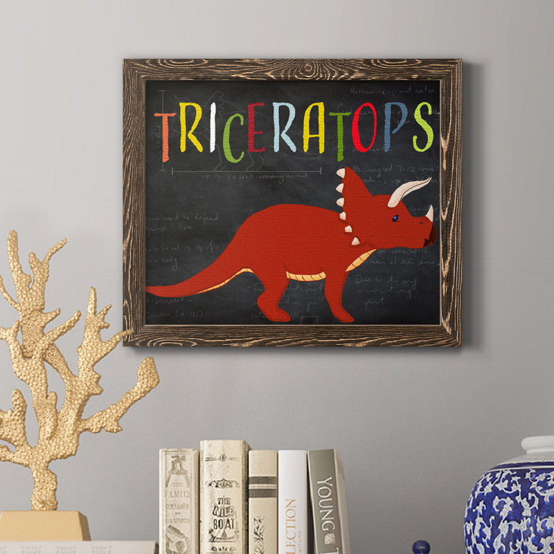 Triceratops - reproduction d'art sur toile, Noyer, H 24 po x l 18 po x P 1,5 po