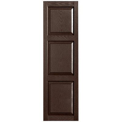 Custom Three Panel Cottage-Style Raised Panel Vinyl Shutters Pair