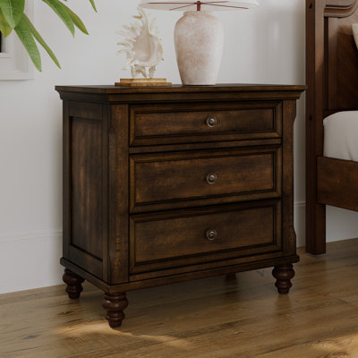 Orwell Solid Wood 3-Drawer Nightstand