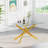 Darlene 60" Glass Dining Table Set Modern Dining Room Table Set  X-Shape Pedestal Glass Table with Dining Chairs, Dining Set for Dining Living Room-114316178-114316179-123467530