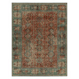 Rug & Kilim’S Distressed Rug In Rust, Beige And Teal Tribal Medallions