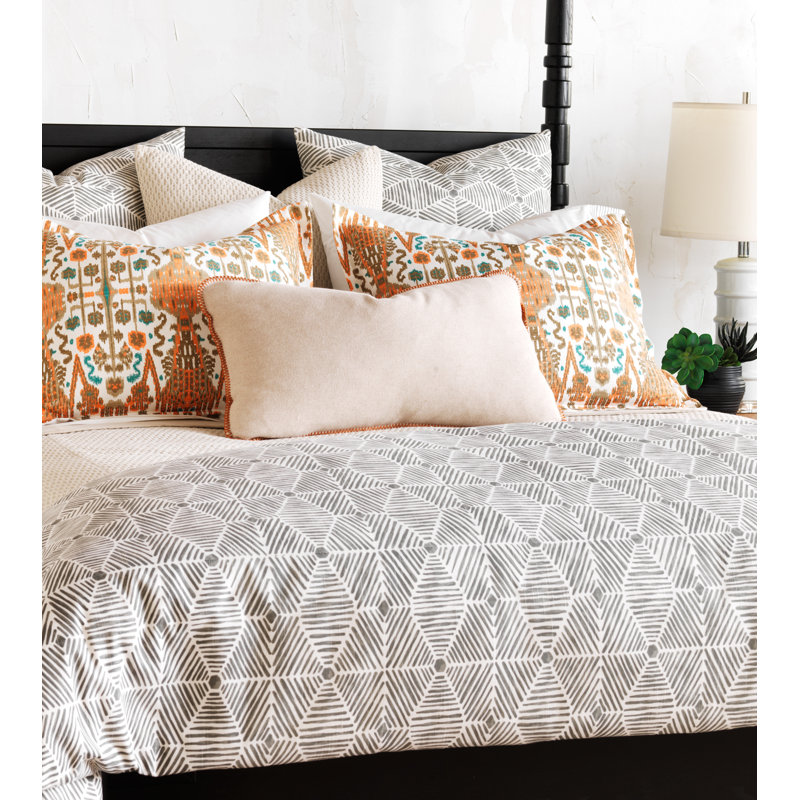 Bodie Cotton Percale Geometric Shapes Duvet Cover, Twin Duvet Cover