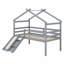 Lit mezzanine bas avec glissade, échelle, barrières de sécurité, cadre de toit de maison-1314070036