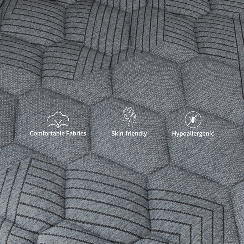 Peckover 8/10/12 in. Anti Static Firm Cooling Breathable Gel Memory Foam Hybrid Mattresses with CertiPUR-US, OEKO-TEX Certified Foam