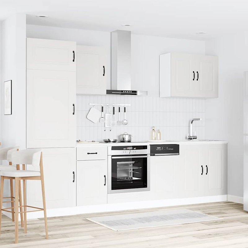 7 Piece Kitchen Cabinet Set Kalmar Engineered Wood, White