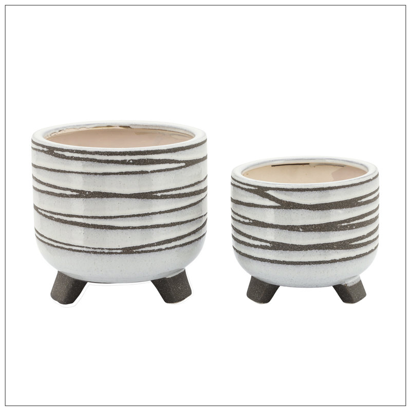 S / 2 CÉRAMIQUE 6/8 "PIEDS, BLANC