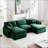 Oversized Modular Cushioned Sofa With Conversible Ottoman