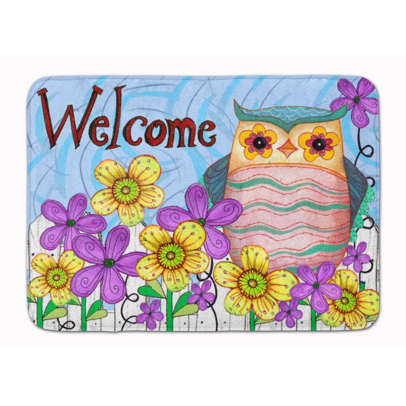 Tapis pour salle de bain en mousse à mémoire de hibou welcome