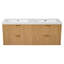 Meuble-lavabo double 59,3 po avec plateau SMC, armoire en panneau de fibres à densité moyenne peint, tiroirs à fermeture en douceur, meuble-lavabo mural moderne