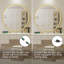 Miroir de salle de bain rond à DEL avec deux haut-parleurs Bluetooth, certifié FCC et ETL, antibuée, cadre en aluminium, intensité variable 3 couleurs, fonction de mémoire-1631641870-1629871598