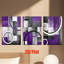 Impression sur toile abstraite glamour mauve 3 pièces - Un espace de vie élégant-841005498