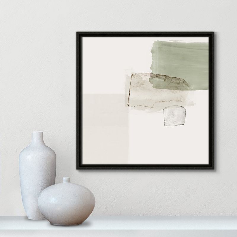 Carolsue Summer Days with You - Floater Frame Painting on Canvas, 17.5" H x 17.5" W, Espresso