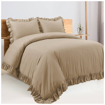 400TC Cotton Sateen Ruffle Duvet Cover Set