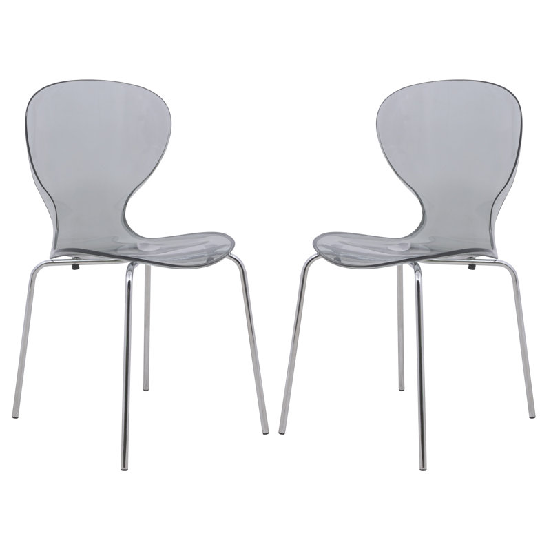 Edenfield Modern Stackable Dining Side Chair – Lightweight Accent Kitchen Chair with Chrome Legs for Kitchen and Dining Room