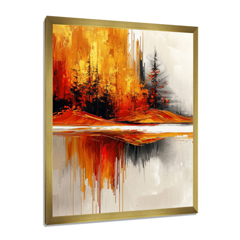 Opsincs - Landscapes Wall Art Prints, 40" H x 30" W, Reproduction encadrée d'une seule photo, Gold