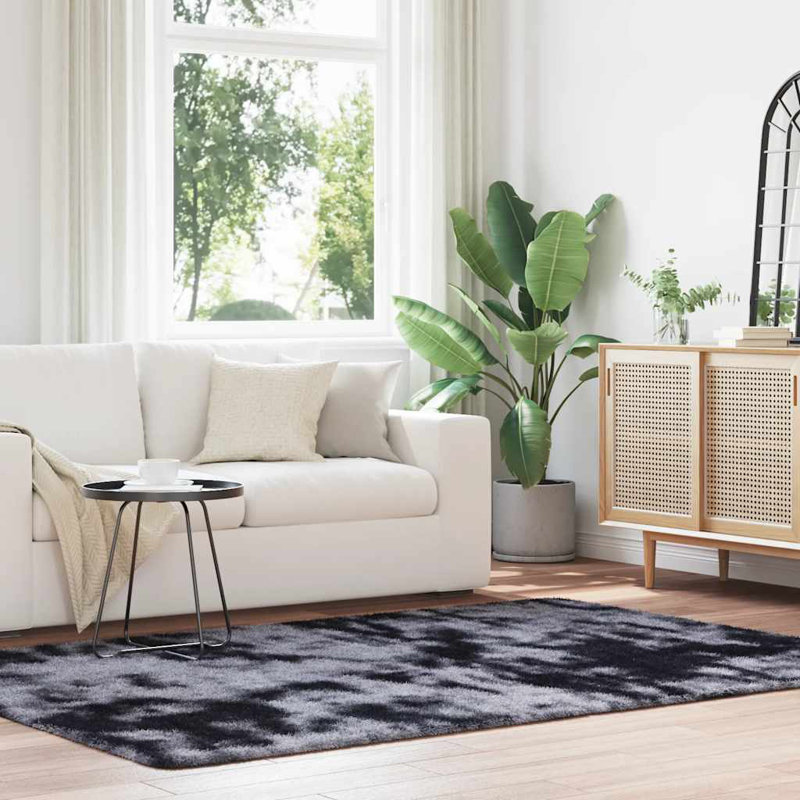 Shaggy Rug High Pile NAVARRA Dark Grey Polyester, Rectangle 230 x 160cm