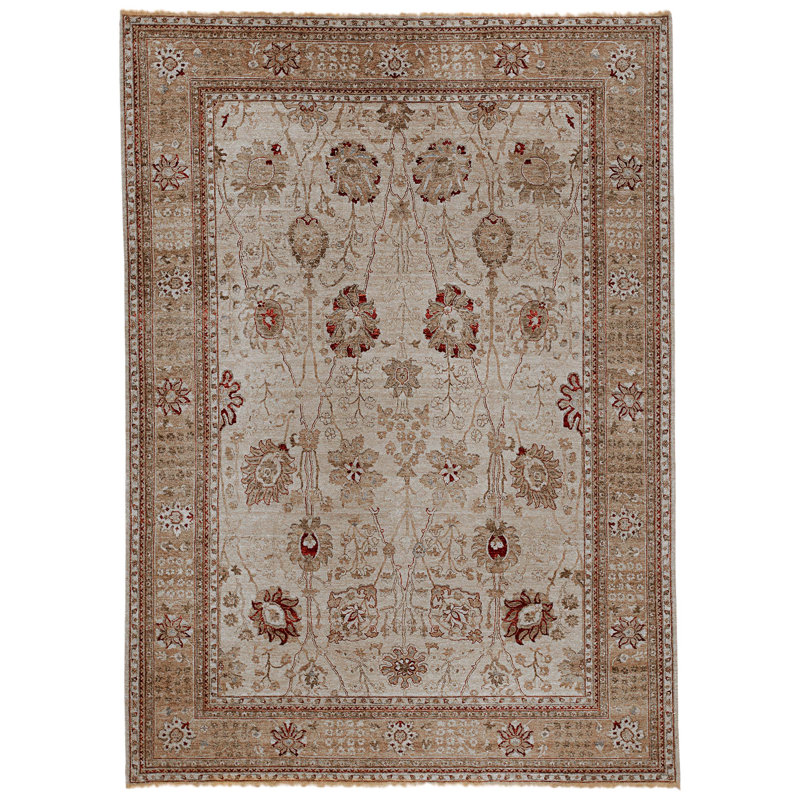 Hand Knotted Area Rug in Ivory
