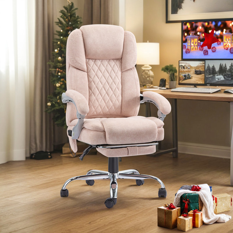 Katrein Ergonomic Heated Massage Executive Chair, Pink
