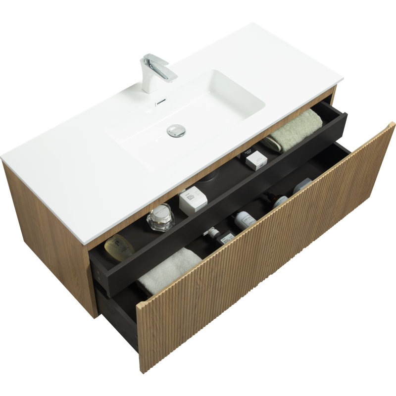  Meuble-lavabo flottant de 47 po avec plateau intégré Liner
