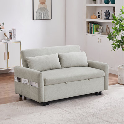Canapé-lit escamotable avec dossier ajustable, poches de rangement