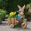 Charmante jardinière en pierre en forme de lapin, une charmante décoration de jardin avec un attrait infini.