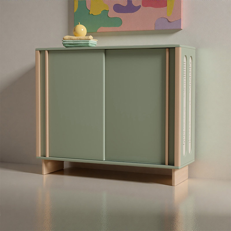 Armoire de rangement à chaussures en bois massif 30 paires Lawrence, Vert