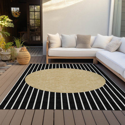 Tapis intérieur / extérieur noir Ember 
