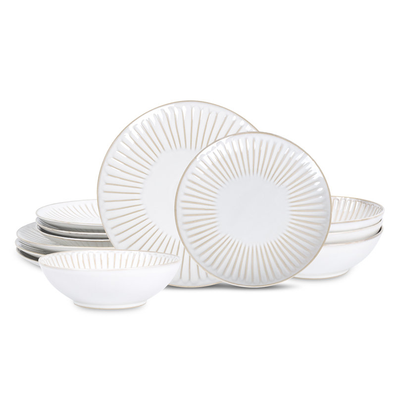 Stone Lain Linea 12-Piece Dinnerware Set Stoneware