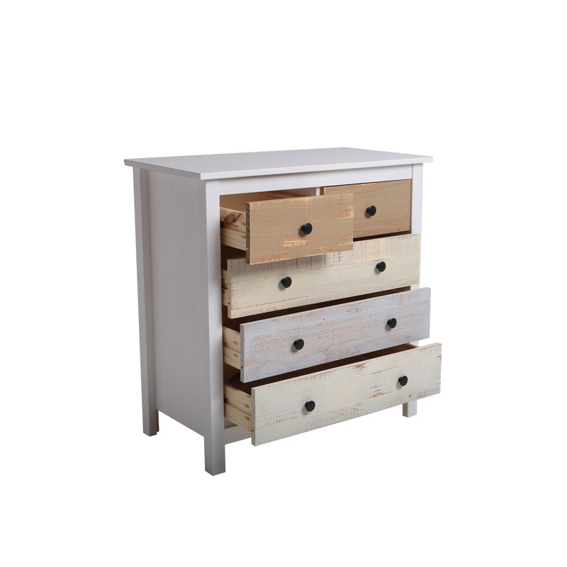 Delao Solid Wood 79 cm W Chest of 5 Drawers
